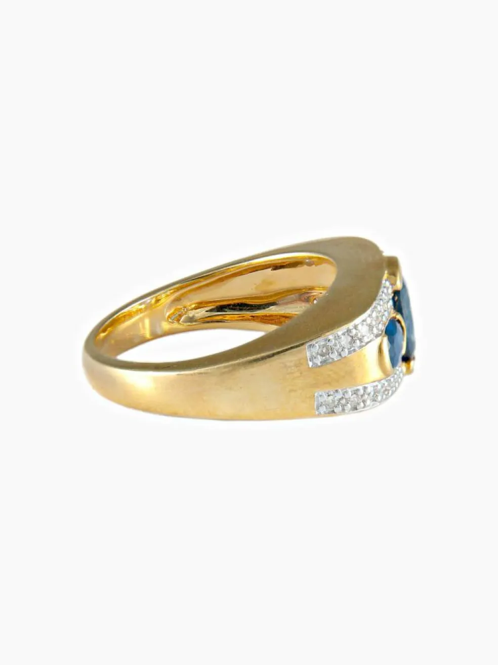 Bague Trilogie Saphirs Diamants