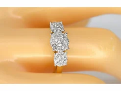 Bague trinité en or jaune avec diamants