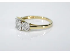 Bague trinité en or jaune avec diamants