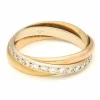 Bague Trinity en or jaune, blanc et rose 18 carats avec diamants