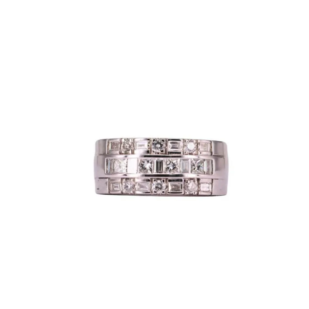 Bague Triple Or blanc Diamants