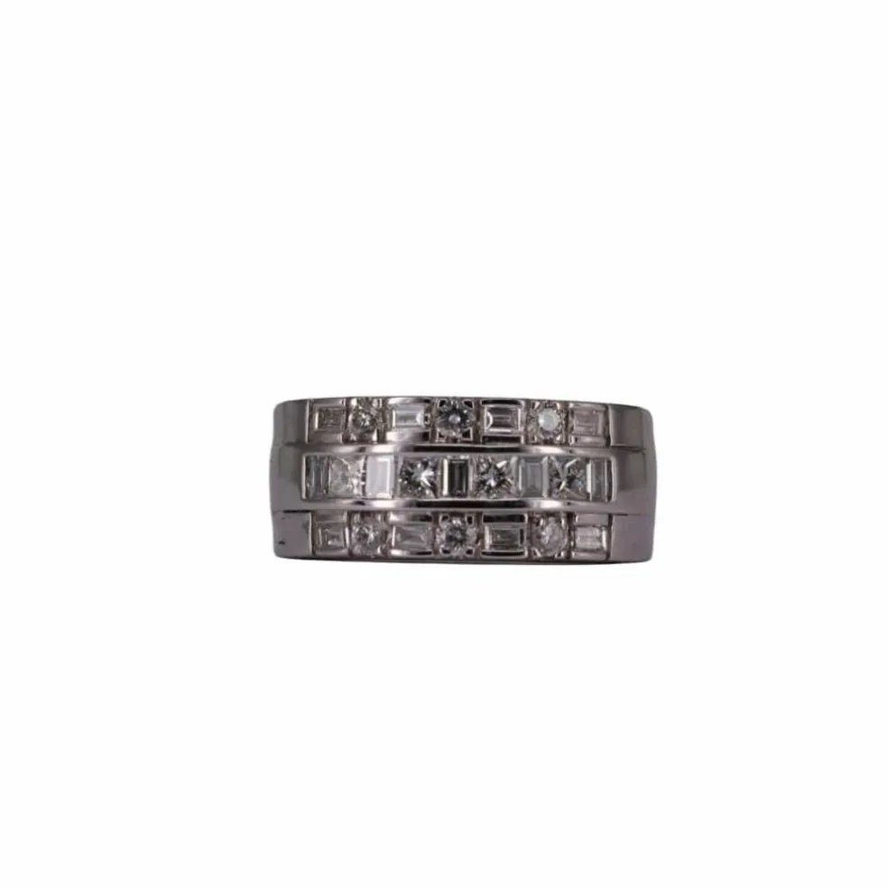 Bague Triple Or blanc Diamants