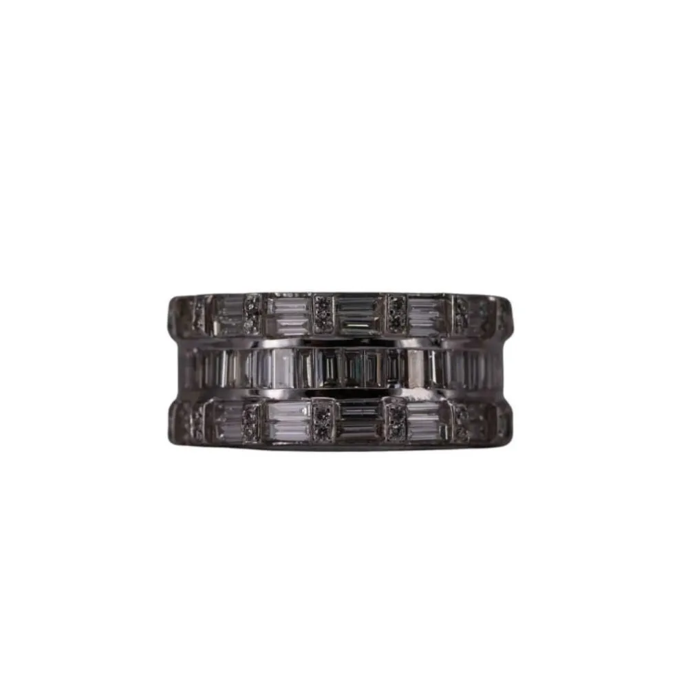Bague triple Or blanc et Diamants