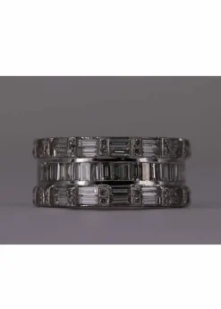 Bague triple Or blanc et Diamants