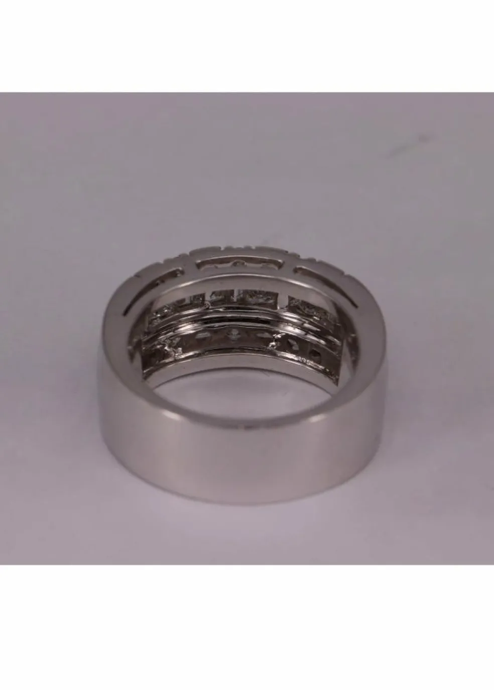 Bague triple Or blanc et Diamants
