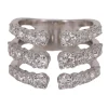 Bague triple rang diamants ronds