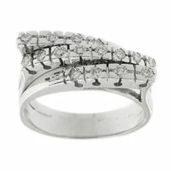Bague triple rivière avec diamants 0,48 ct