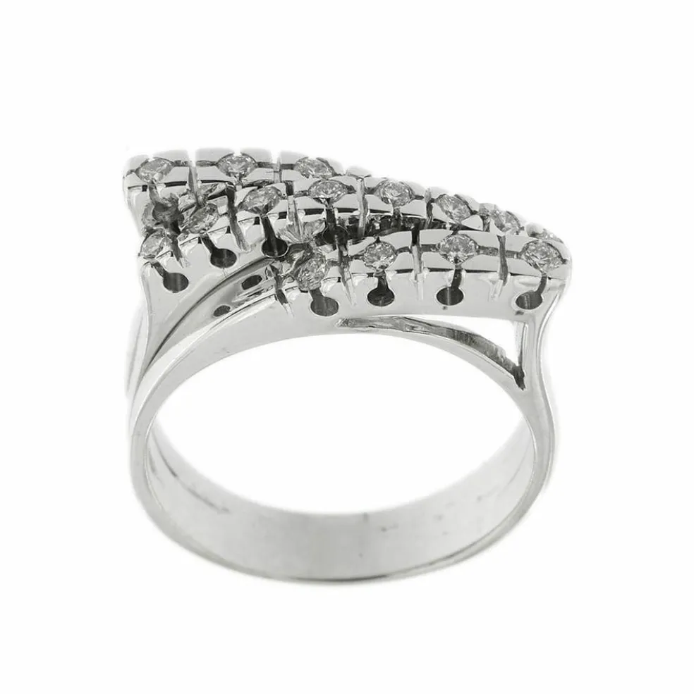 Bague triple rivière avec diamants 0,48 ct