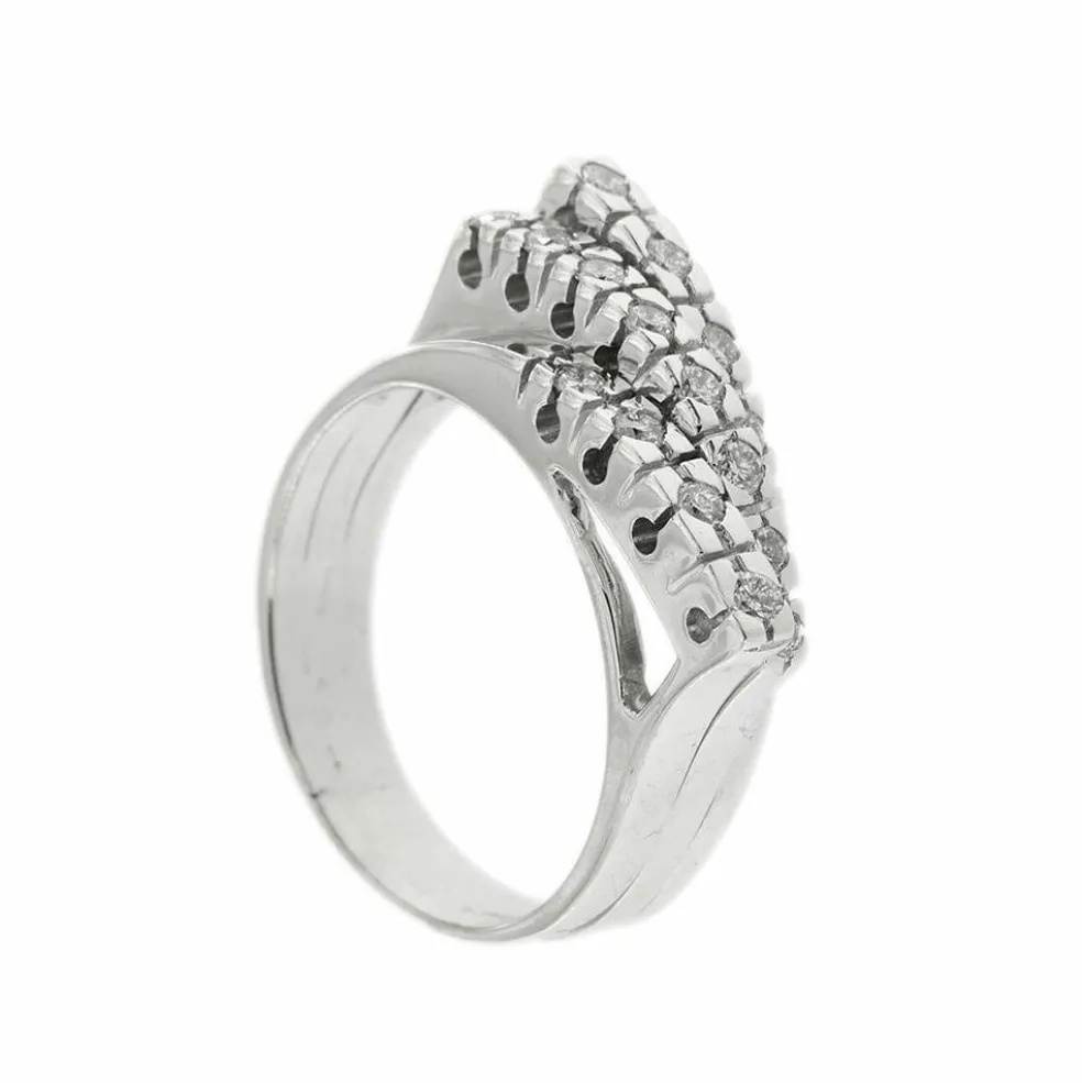 Bague triple rivière avec diamants 0,48 ct