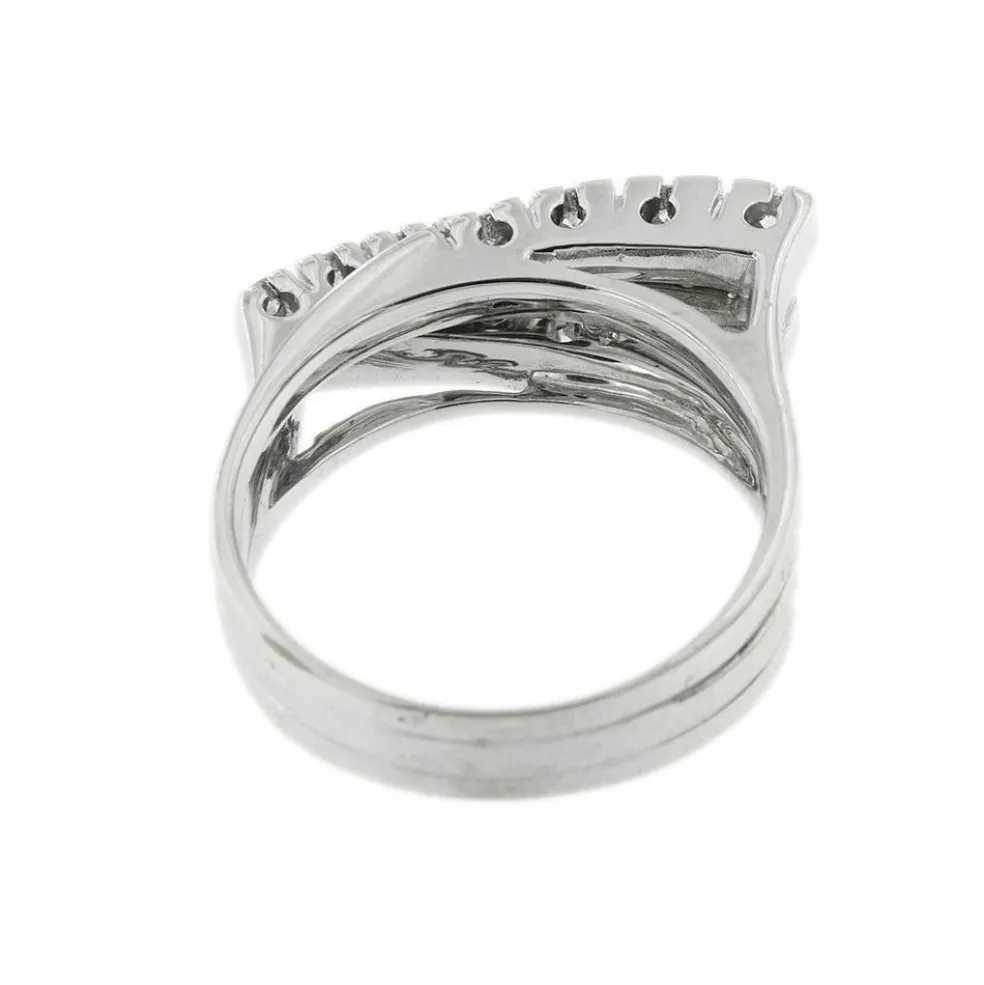 Bague triple rivière avec diamants 0,48 ct
