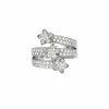 Bague trois joncs en or gris avec diamants