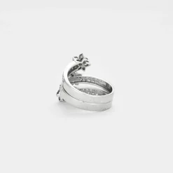 Bague trois joncs en or gris avec diamants