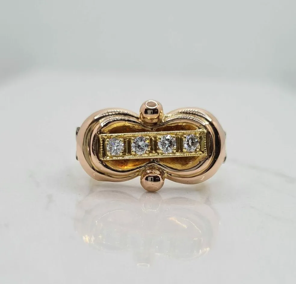 Bague Trois Ors 1940 Diamants