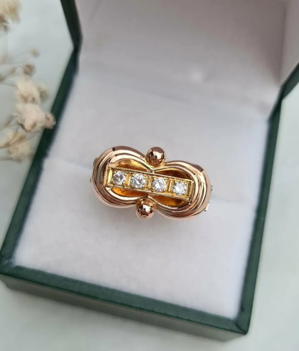 Bague Trois Ors 1940 Diamants