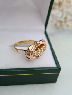 Bague Trois Ors 1940 Diamants
