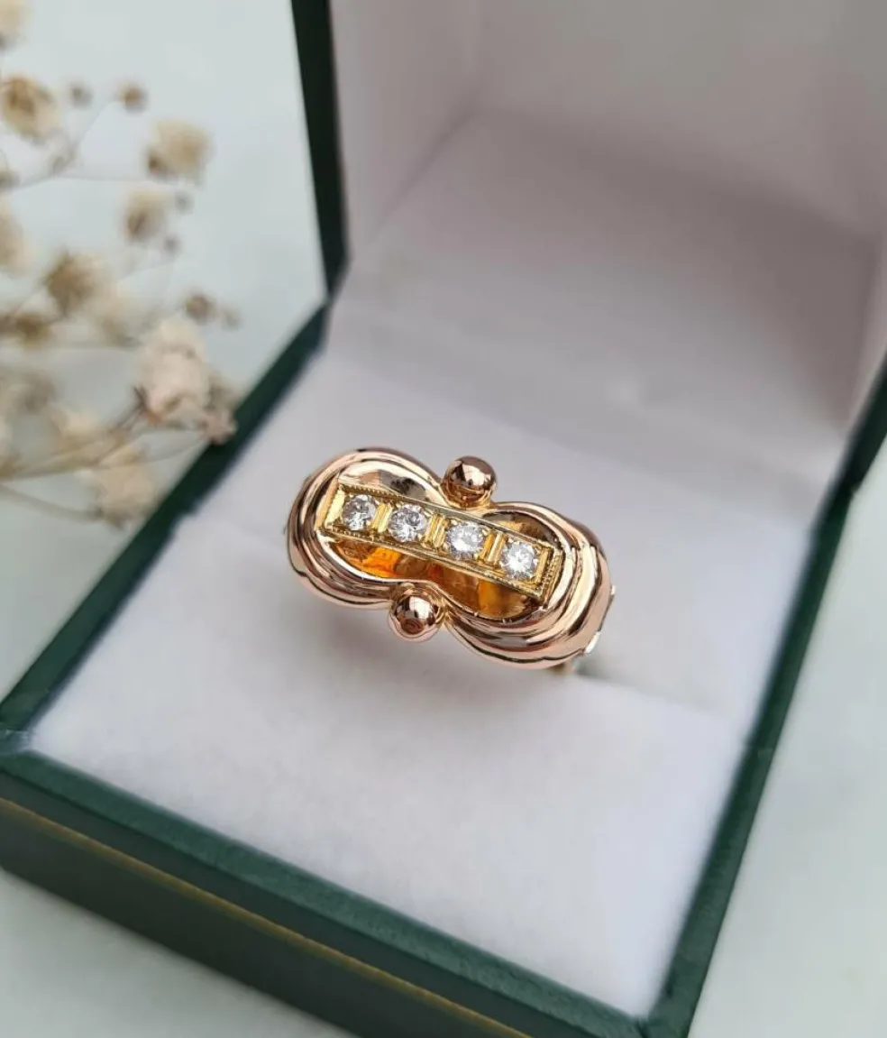 Bague Trois Ors 1940 Diamants