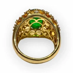 Bague Tsavorite 7,20 carats et pavage de citrines