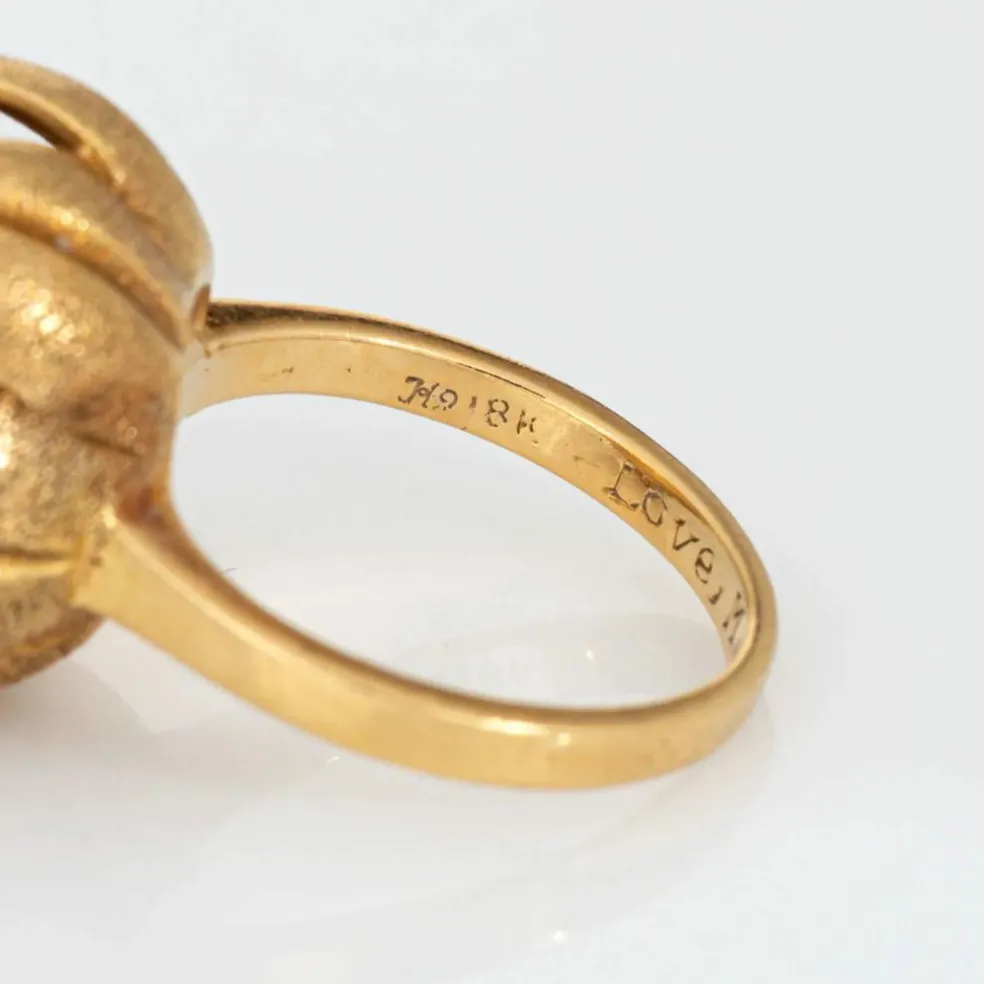 Bague tulipe en diamant et pierres précieuses des années 60