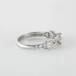 Bague Tulipe Or Gris Diamants