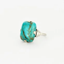 Bague turquoise et or blanc