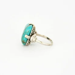 Bague turquoise et or blanc