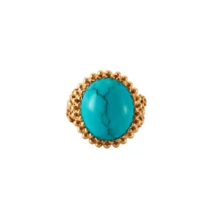 Bague turquoise, or rose