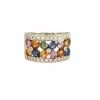 Bague TUTTI FRUTTI or blanc saphirs de couleurs
