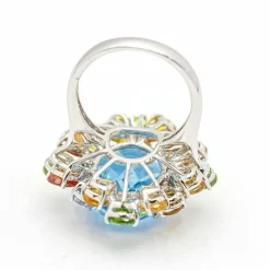 Bague Tutti Frutti Or blanc Diamant Saphir