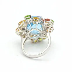 Bague Tutti Frutti Or blanc Diamant Saphir
