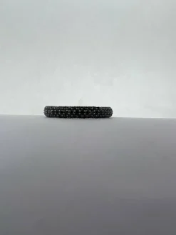 bague unisexe en diamant noir