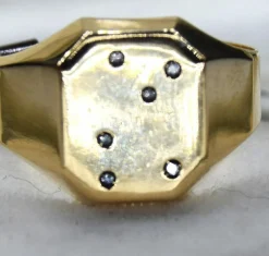 Bague unisexe or jaune diamants