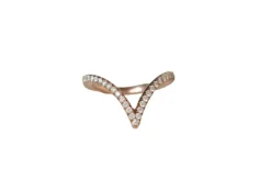 Bague V en or rose et diamants