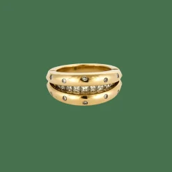 BAGUE VERSATILE OR JAUNE ET DIAMANTS.