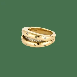 BAGUE VERSATILE OR JAUNE ET DIAMANTS.