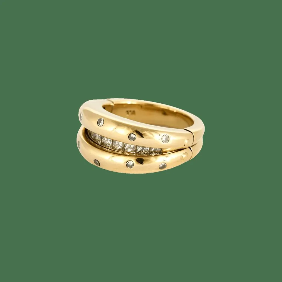 BAGUE VERSATILE OR JAUNE ET DIAMANTS.
