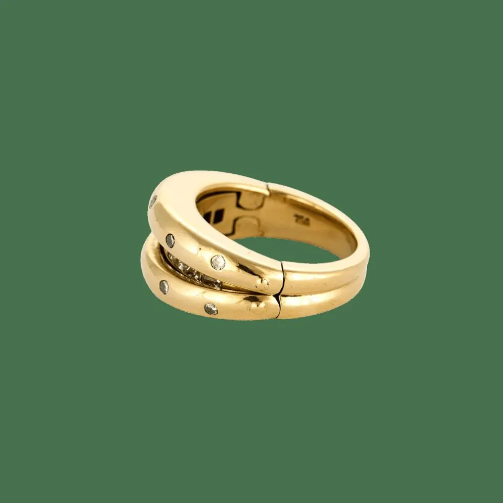 BAGUE VERSATILE OR JAUNE ET DIAMANTS.