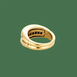 BAGUE VERSATILE OR JAUNE ET DIAMANTS.