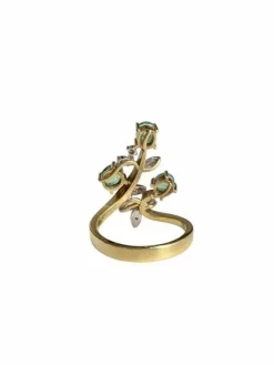Bague végétale or jaune et blanc