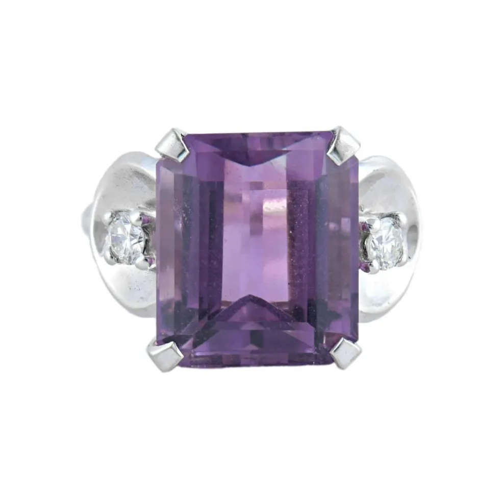 BAGUE "VICTOIRE" AMETHYSTE & DIAMANTS