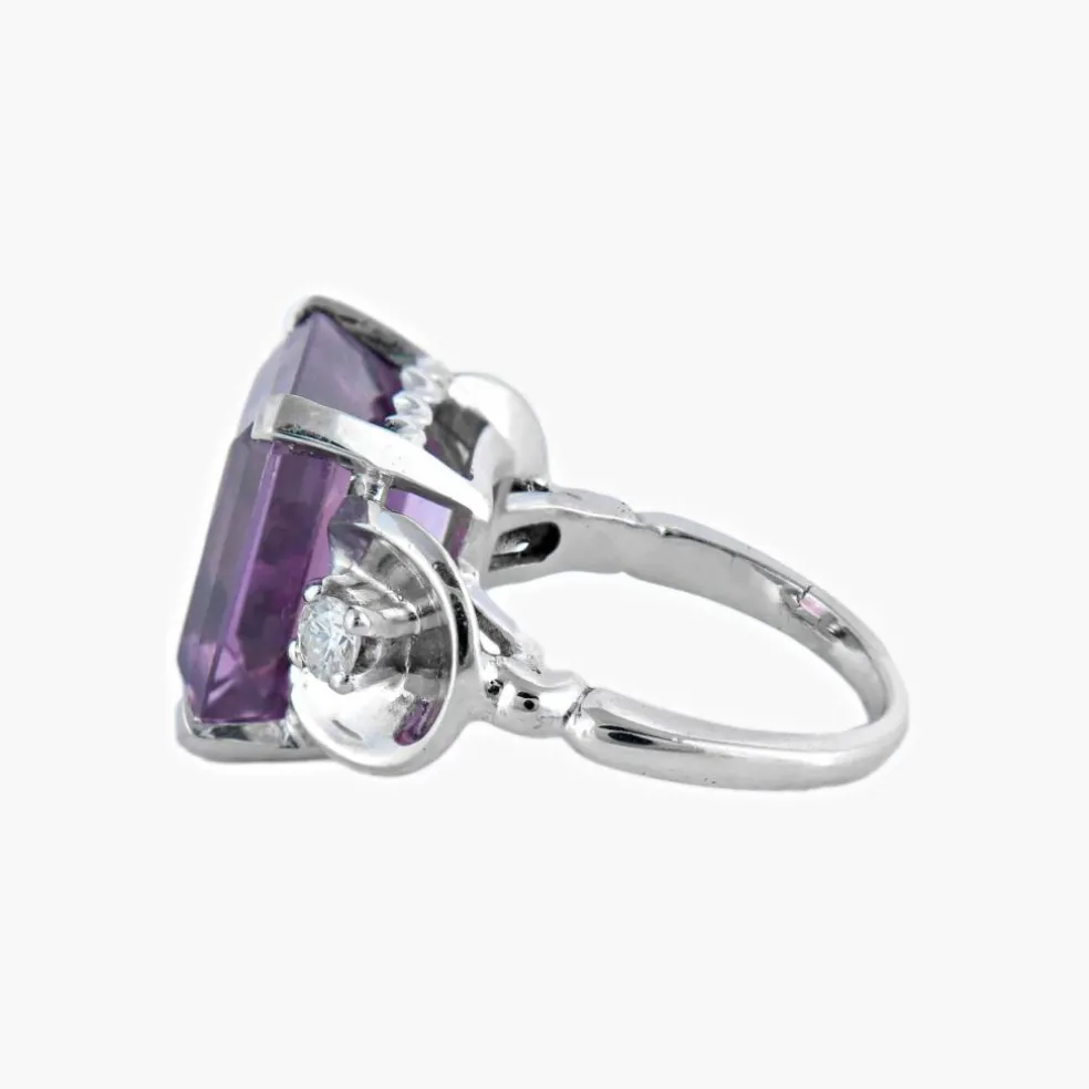 BAGUE "VICTOIRE" AMETHYSTE & DIAMANTS