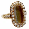 Bague victorienne à secret or jaune reliquaire ornée de perles (circa 1880) bague poison
