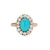 Bague Victorienne Ancienne Turquoise et Diamant