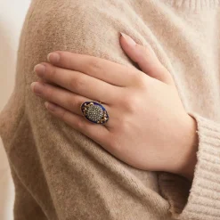 Bague Victorienne Email et Perles