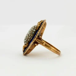 Bague Victorienne Email et Perles