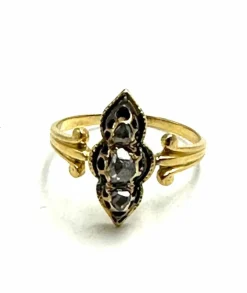 Bague victorienne en diamants et émail noir