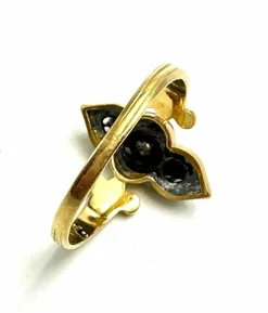 Bague victorienne en diamants et émail noir