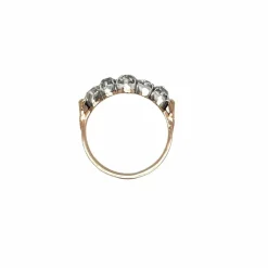 Bague victorienne en or et argent avec diamant de 1,50 carat