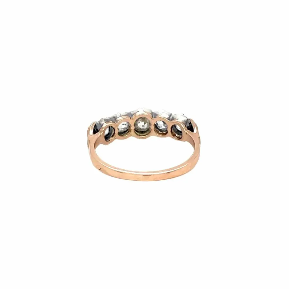 Bague victorienne en or et argent avec diamant de 1,50 carat