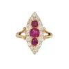 Bague victorienne en or jaune, diamant et rubis de Birmanie