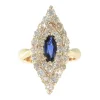 Bague victorienne saphir diamants